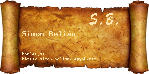 Simon Belián névjegykártya